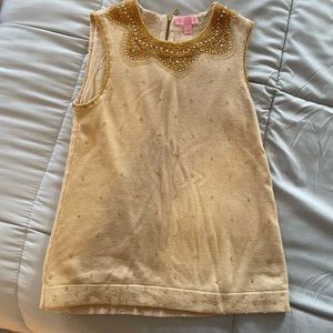 Gold, embellished Lilly Pulitzer sleeveless sweater